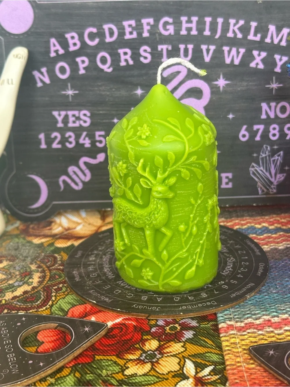 Woodland Deer Pillar Candle